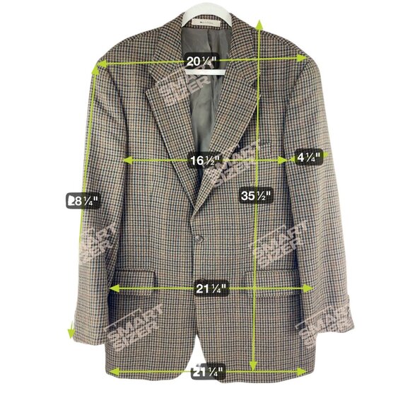 Polo University Club By Ralph Lauren Mens Houndstooth Blazer 43 T Wool Brown - Picture 5 of 12